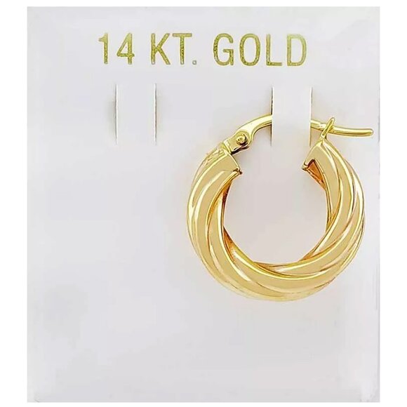 Hoop Single Earring 14k Yellow Gold
